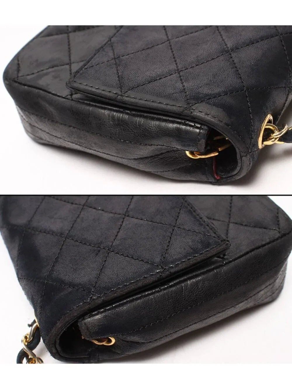 Chanel Chain Shoulder Bag Gold Single Flap Jumbo CC Logo Quilted